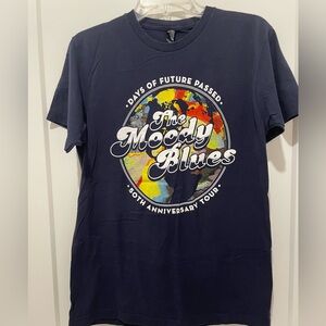 Moody Blues 50th Anniversary Concert T-Shirt. Sz M Navy Blue
